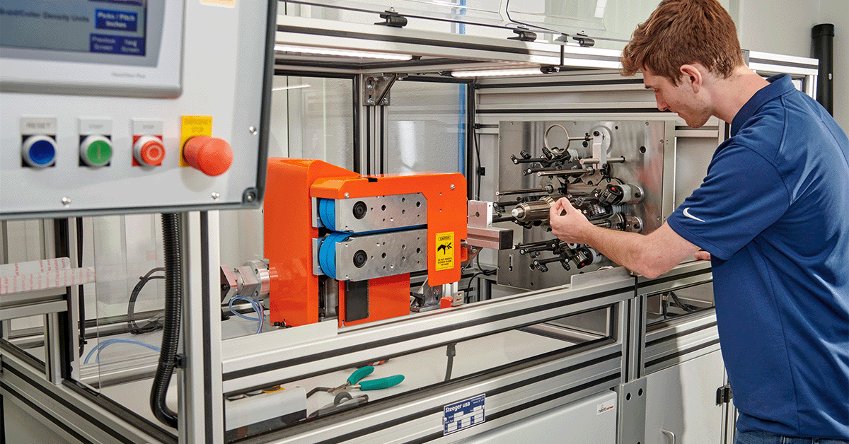 Technician working on a medical device