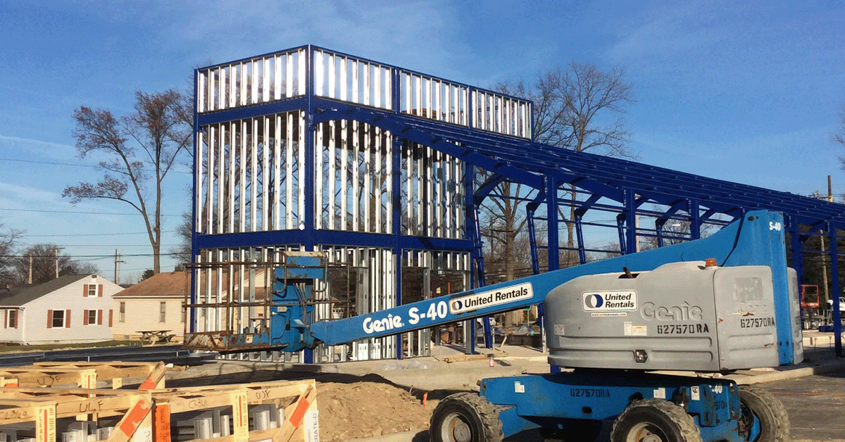 Car wash that is using metal framing for the structure