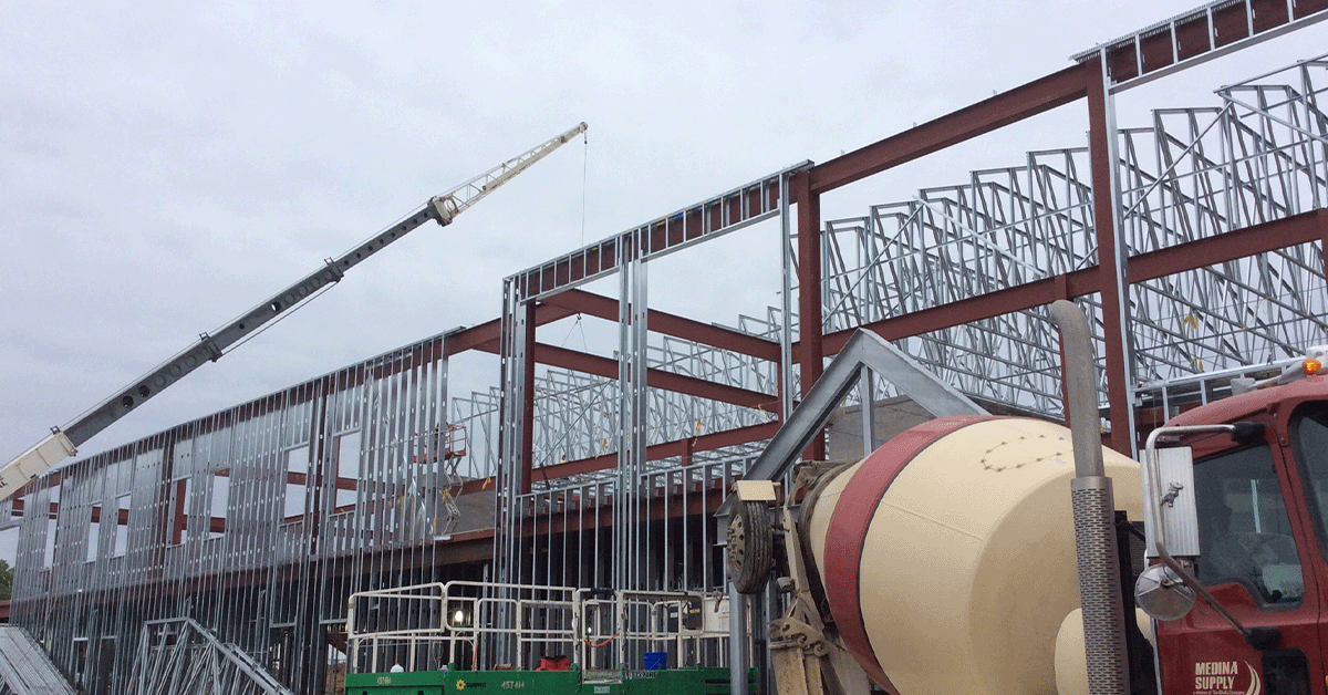 Exterior Metal Stud Framing construction crew building structure