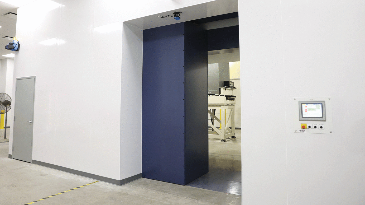 Radiation shielding vault door closing